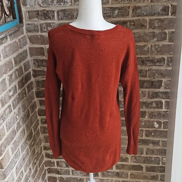 Madewell Knit Rust Colored Long Sleeve Sweater - Picture 3 of 5